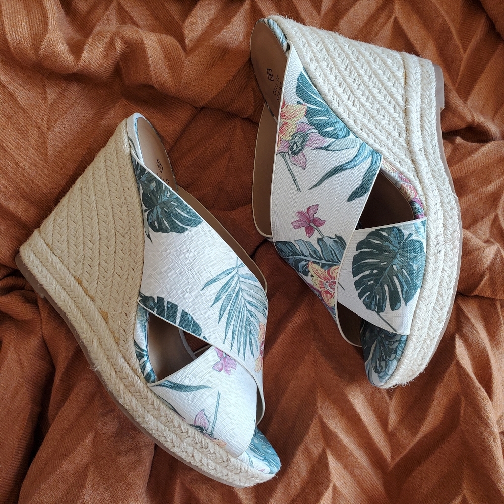 Call It Spring Floral Wedges